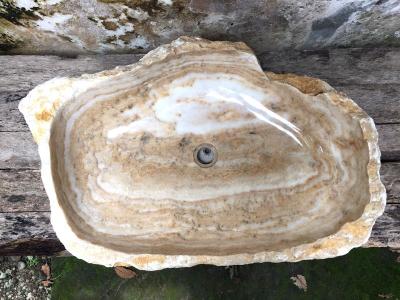 GRANDE LAVABO DA APPOGGIO IN PIETRA BELMONT