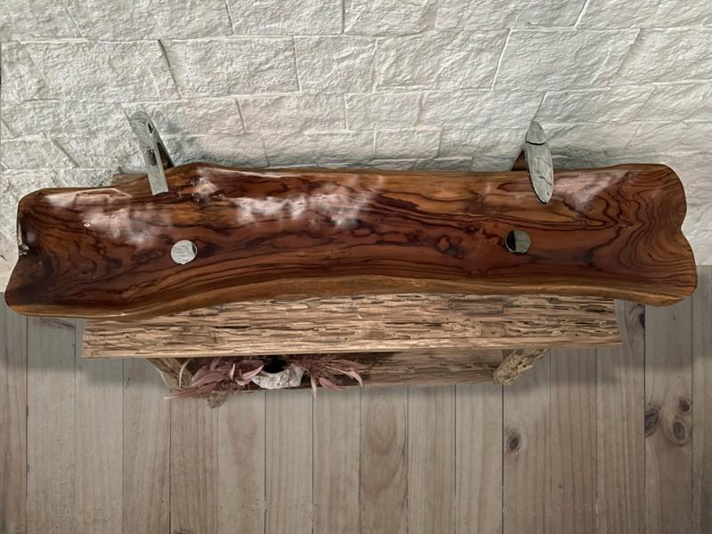 DOUBLE WOODEN SINK BRUNET