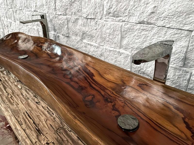 EXCLUSIVE DOUBLE WOODEN SINK BRUNET