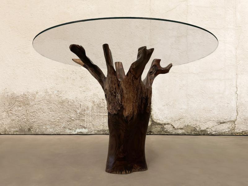 ROOT DINING TABLE WITH GLASS FRANCINE