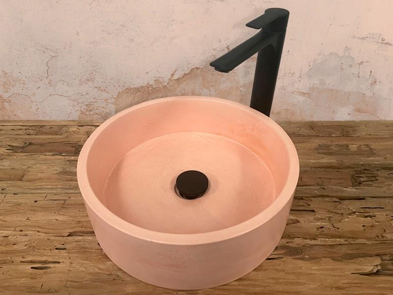 PINK WASHBASIN IN TERRAZZO STONE PINK LAKE