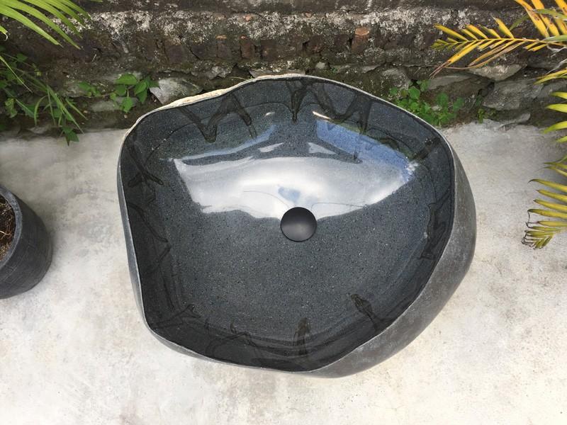 LAVABO IN PIEDI FATTO A MANO CON PIETRA DI FIUME