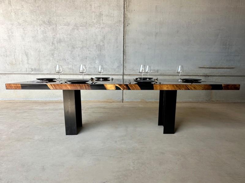 ACHETER TABLE A MANGER AVEC RESINE EPOXY ET BOIS