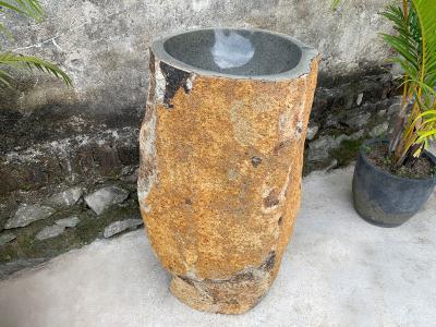 LAVABO A COLONNA TOTEM IN PIETRA MASSICCIA IDRIS