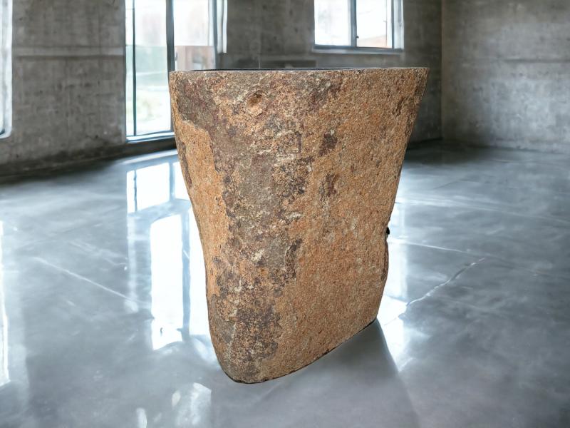 MEGALITHIC STONE PEDESTAL WASHBASIN