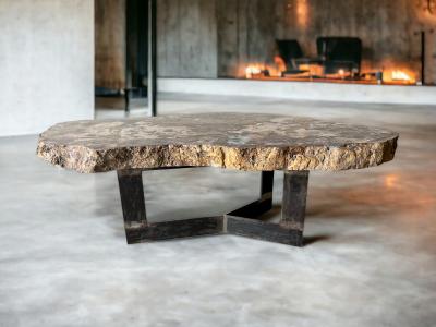 TABLE BASSE EN PIERRE BRUNE SOHO