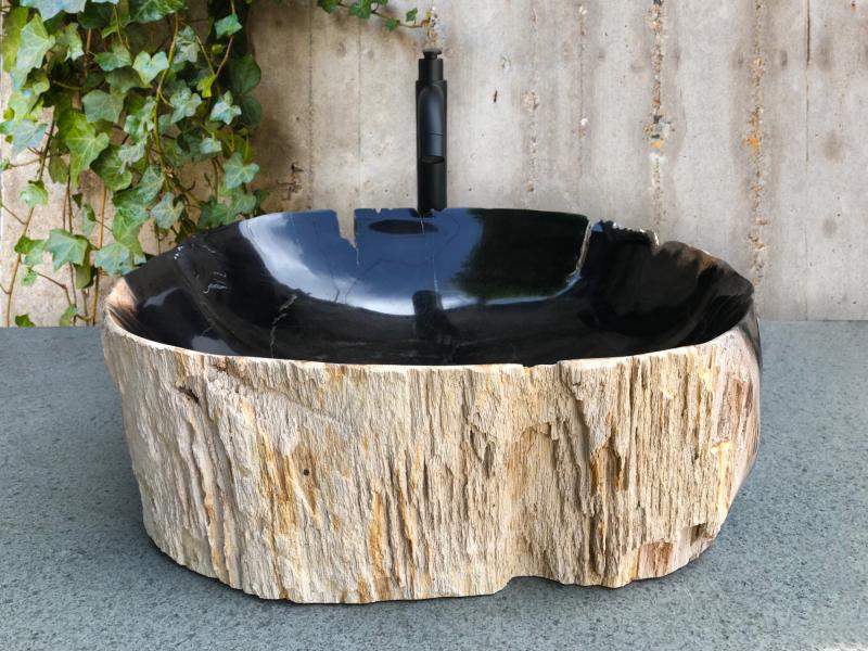 LAVABO IN PIETRA NERA NATURALE GOLD