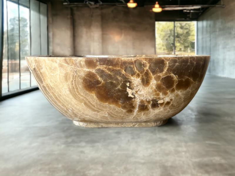 EXCLUSIVE FREESTANDING ONYX STONE BATHTUB SARDINIA