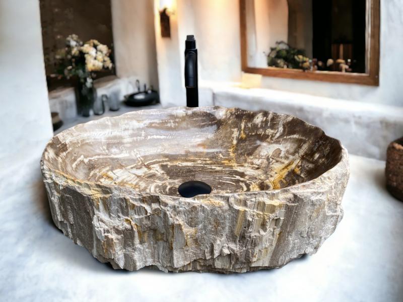 LAVABO DE MADERA FOSILIZADA NATURAL SYDNEY