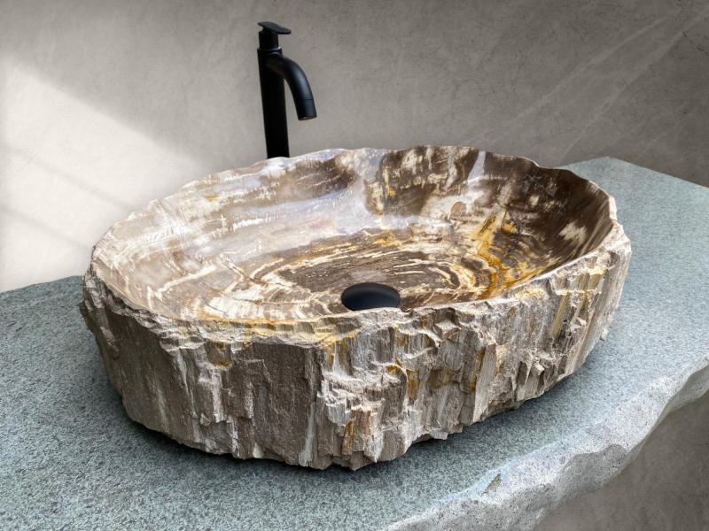 LAVABO DA APPOGGIO IN LEGNO PIETRIFICATO SYDNEY