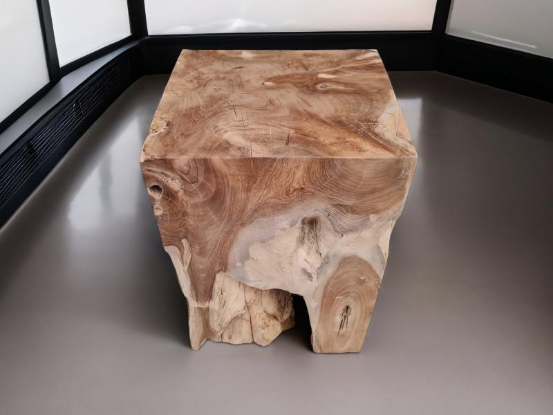 WOOD DECORATIVE STOOL LEONEL