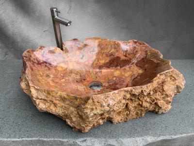 LAVABO DA APPOGGIO IN MARMO ROSSO CORALLO FLORIDA