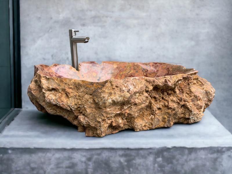 CORAL RED MARBLE WASHBASIN FLORIDA