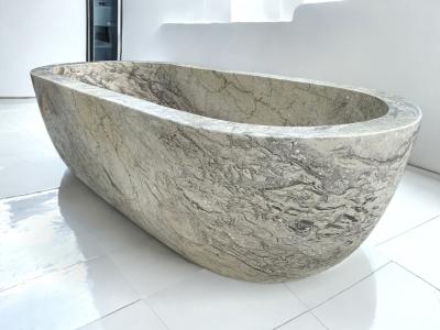 GRAY MARBLE STONE BATHTUB PORTIER