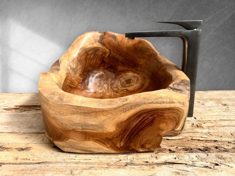 LAVABO DE MADERA DE TECA PULIDA LOGAN