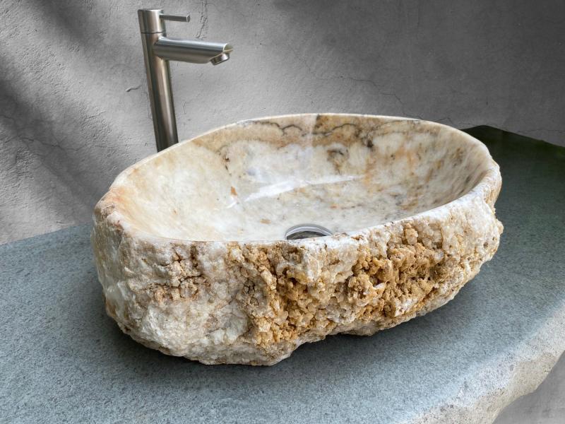 LAVABO BLANCO DE PIEDRA IBIZA