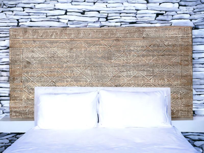 CARVED WOOD HEADBOARD CHAMAREL