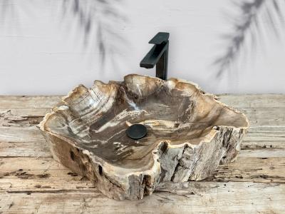 WASHBECKEN AUS VERSTEINERTEM HOLZ CHAGULAK