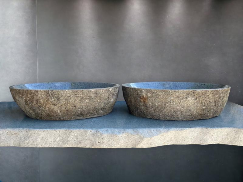 TWIN WASHBASINS IN STONE - DORIAN