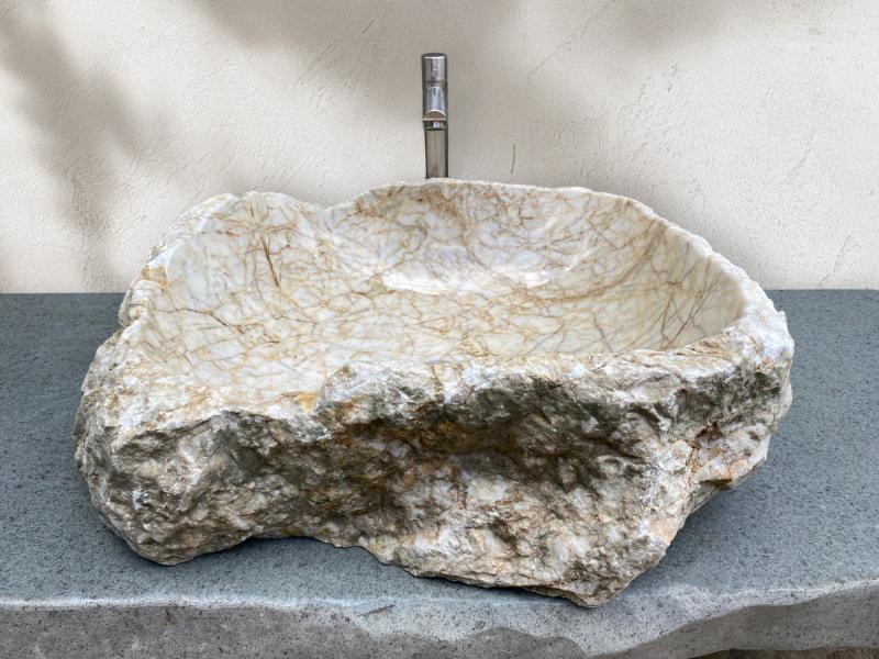 LAVABO DA APPOGGIO IN PIETRA NATURALE BIANCO GRECO