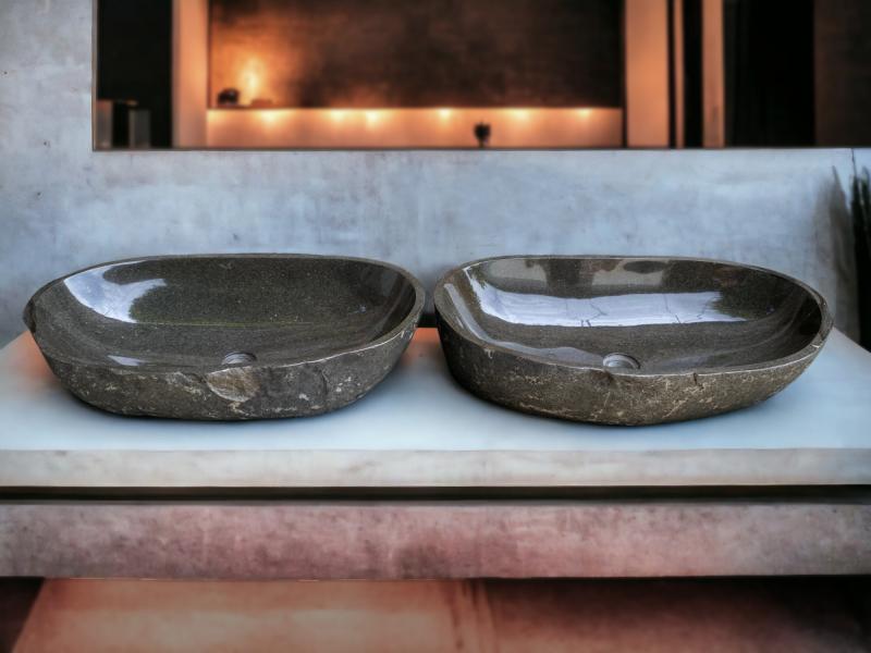 SET WASHBASIN RIVER STONE TWINS