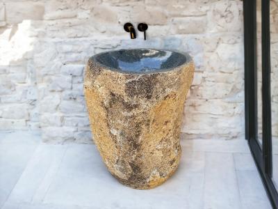 TOTEM WASHBASIN IN NATURAL MEGALITH STONE