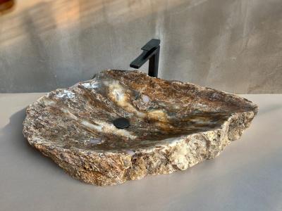 FOSSILISED WOODEN LOG WASHBASIN MISURI