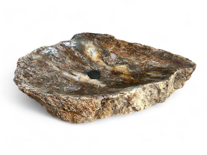 FOSSILISED WOODEN LOG WASHBASIN MISURI