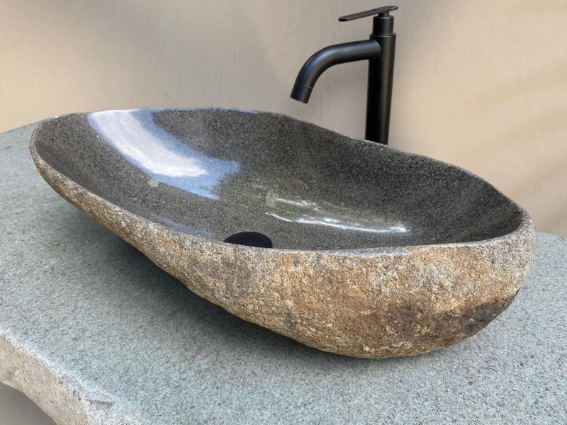 LAVABO DA APPOGGIO IN PIETRA NATURALE DI FIUME QUEEN