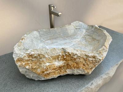 LAVABO DE PIEDRA DE MARMOL BLANCO ANDROS