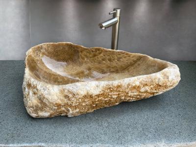 LAVABO DA APPOGGIO IN PIETRA MARRONE EVAN