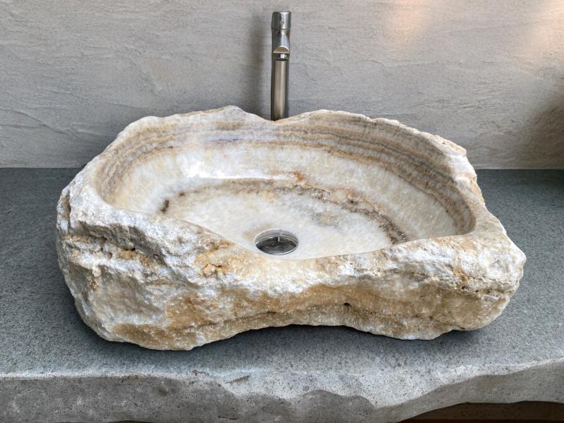 LAVABO DE PIEDRA BLANCO MYKONOS