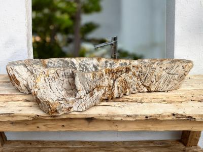 LAVABO DA APPOGGIO IN LEGNO FOSSILE LAGUNA