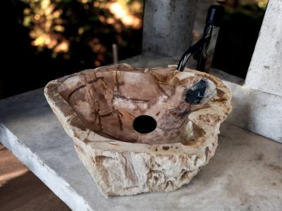 VASQUE DE BAIN EN BOIS FOSSILISE NEGARA