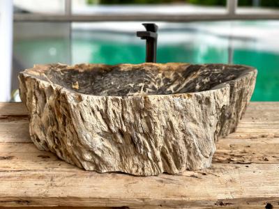 COMPRAR LAVABO DE MADERA FOSILIZADA MALIBU