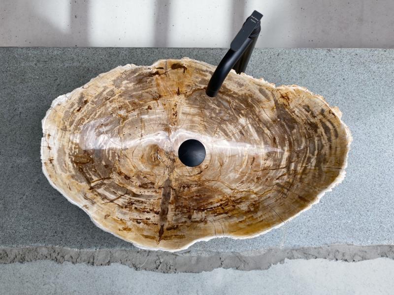 PETRIFIED WOOD DESIGNER WASHBASIN MOON