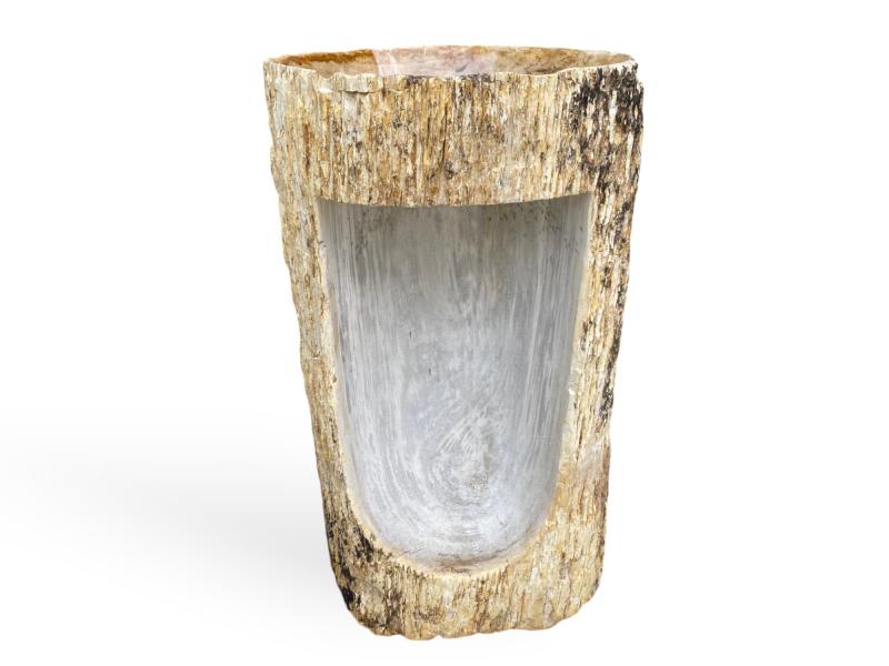 LAVABO SUR PIED EN BOIS PETRIFIE VINCENZO