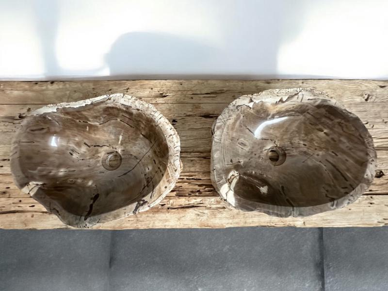 PETRIFIED WOOD WASHBASIN SET ANDREAS