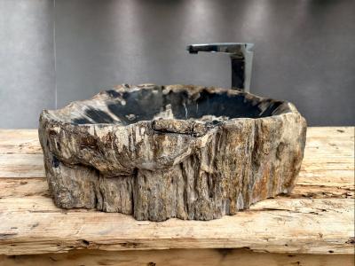 LAVABO DA APPOGGIO IN LEGNO PIETRIFICATO MAUI