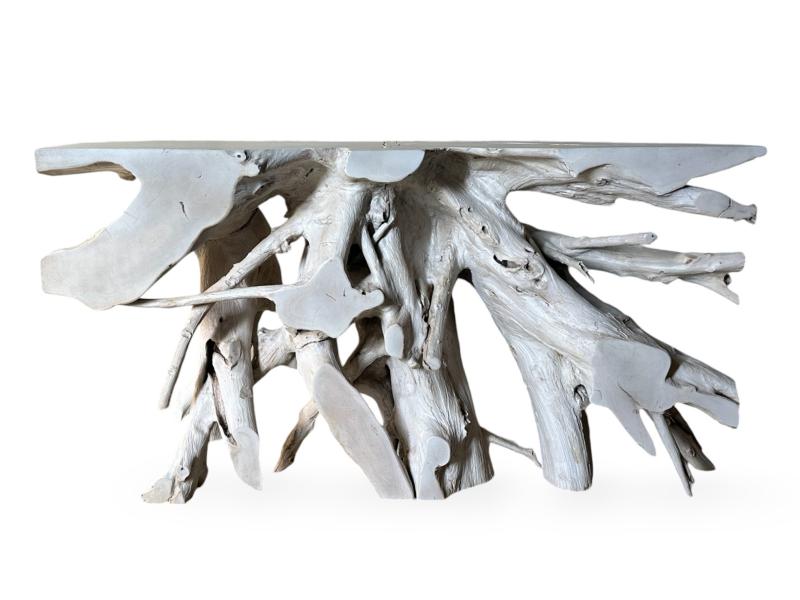 WHITE TEAK ROOT CONSOLE ASPEN