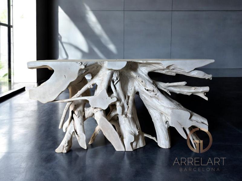 WHITE TEAK ROOT CONSOLE ASPEN