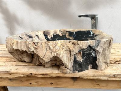 LAVABO DA APPOGGIO IN LEGNO PIETRIFICATO MAUI