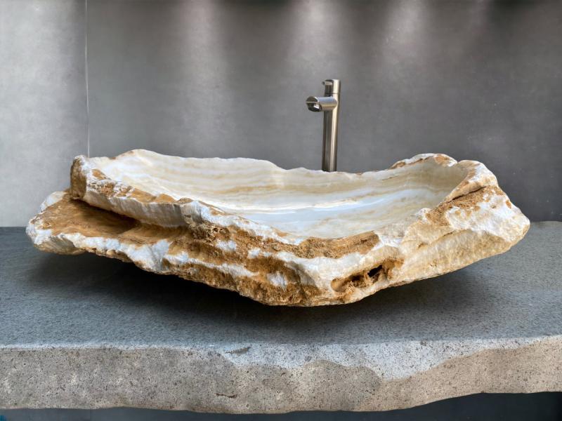 LAVABO DE PIEDRA NATURAL BEIGE GLAM