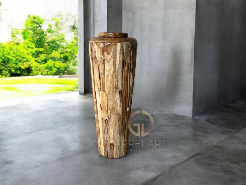 RUSTIC TEAK WOOD VASE BELGRADE