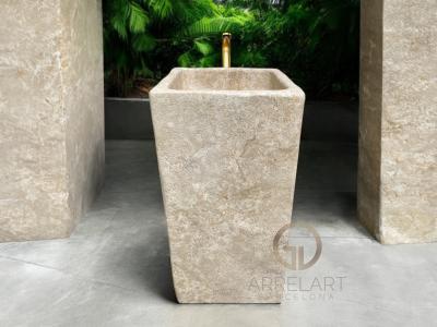 LAVABO A COLONNA IN MARMO PRASLIN