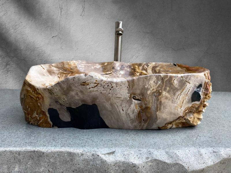 PETRIFIED WOOD WASHBASIN SUNSET