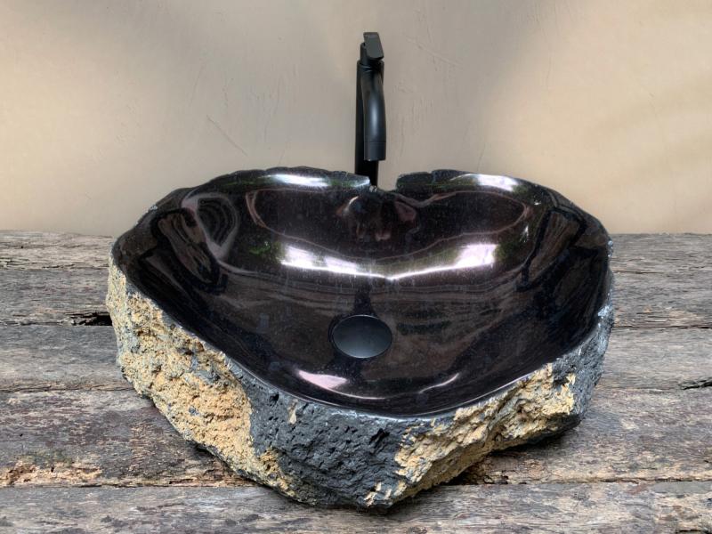 LAVABO DA APPOGGIO IN PIETRA VULCANICA BLACK SAND