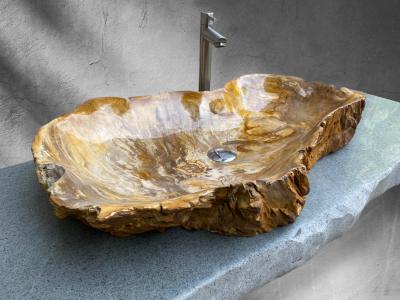 GROSSES WASCHBECKEN AUS VERSTEINERTEM HOLZ KAUFEN AFRICA