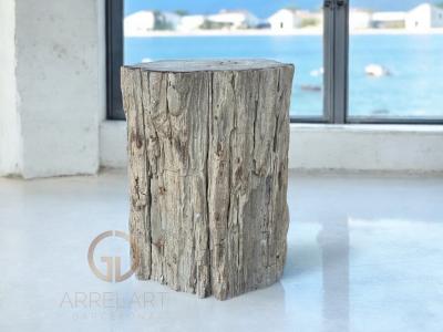 FOSSILISED WOODEN STOOL LUCCA