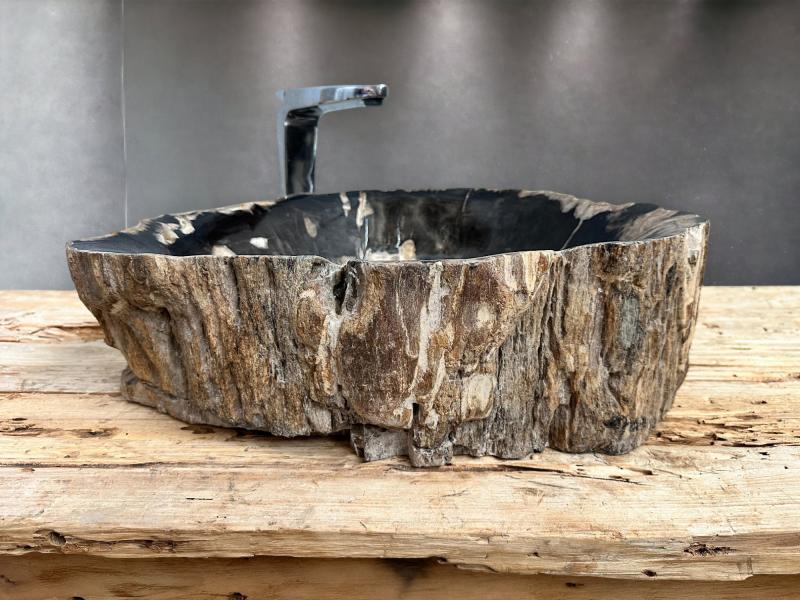 EINZIGARTIG WASHBECKEN AUS VERSTEINERTEM HOLZ JOIA